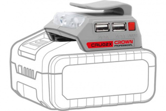 Адаптер силовой для зарядки USB, LED-фонарь CAU02X CROWN